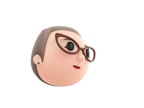 Prop296 Old Woman Head 3D Модель
