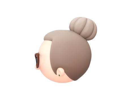 Prop296 Old Woman Head 3D Модель