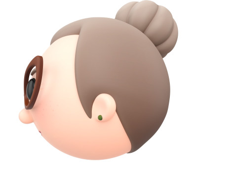 Prop296 Old Woman Head 3D Модель