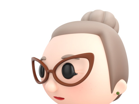 Prop296 Old Woman Head 3D Модель