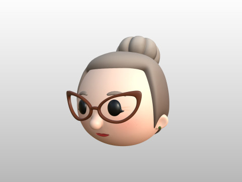 Prop296 Old Woman Head 3D Модель