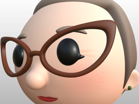 Prop296 Old Woman Head 3D Модель