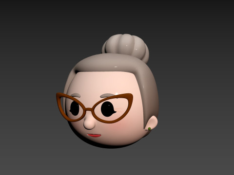 Prop296 Old Woman Head 3D Модель