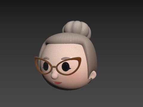 Prop296 Old Woman Head 3D Модель