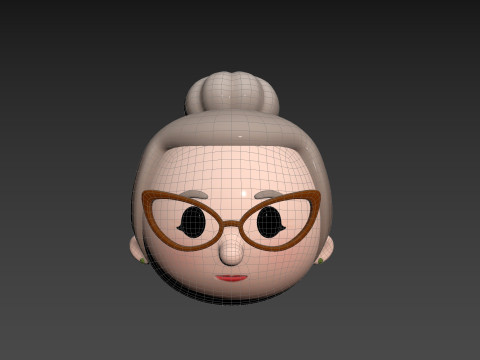Prop296 Old Woman Head 3D Модель