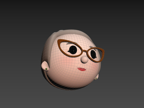 Prop296 Old Woman Head 3D Модель