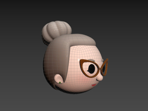 Prop296 Old Woman Head 3D Модель