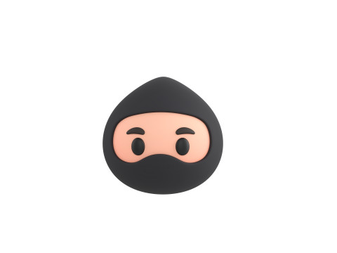 Prop297 Ninja Head 3D Model