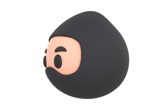 Prop297 Ninja Head 3D Model