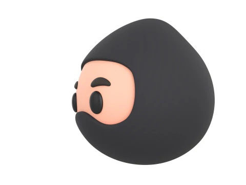 Prop297 Ninja Head 3D Model