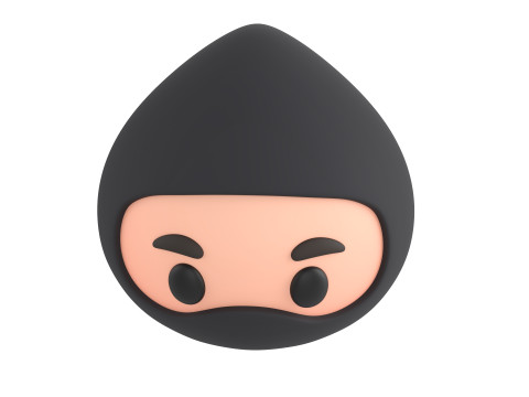 Prop297 Ninja Head 3D Model
