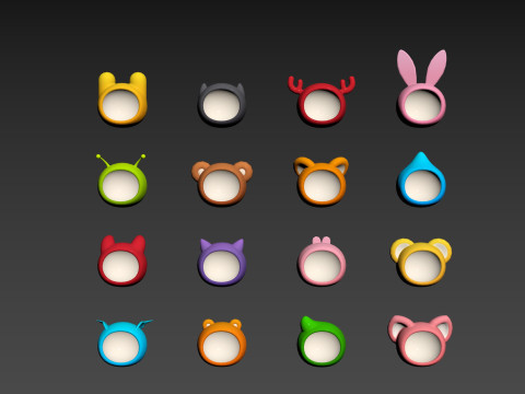 Pack017 Cartoon Hat Pack 3D Model
