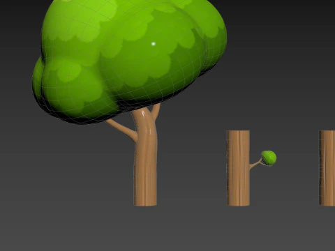 Prop302 Modular Tree 3D Model