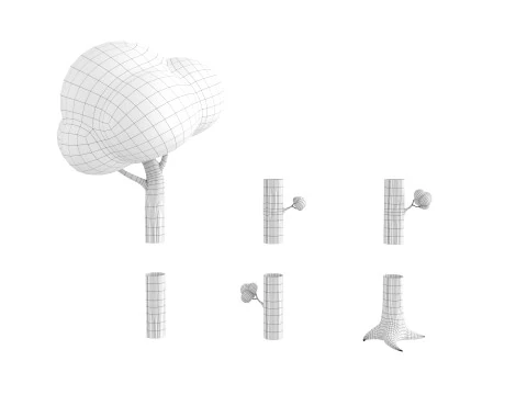 Prop302 Modular Tree 3D Model