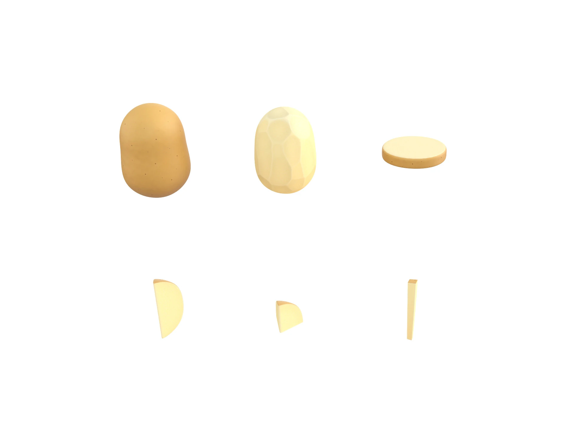 Prop307 Potatoes 3D Model .c4d .max .obj .3ds .fbx .stl .blend 