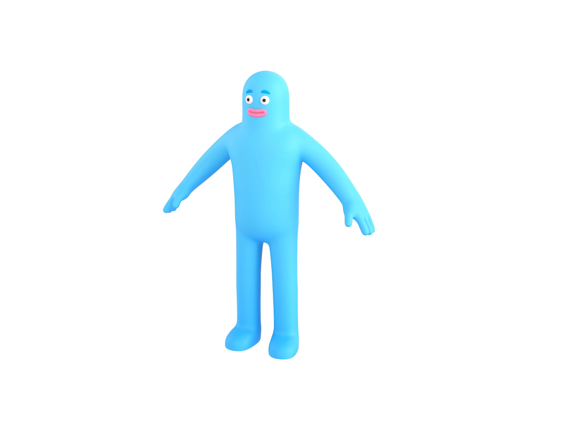 Character320 Blue Guy 3D Model .c4d .max .obj .3ds .fbx .stl .blend 