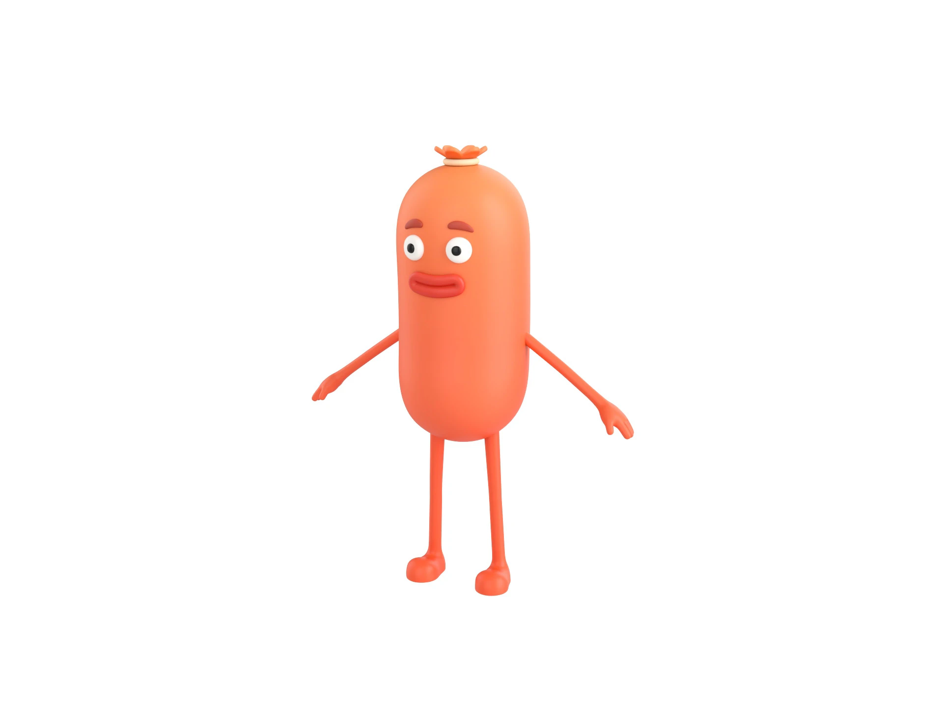 Character322 Sausage Guy 3D Model .c4d .max .obj .3ds .fbx .stl .blend