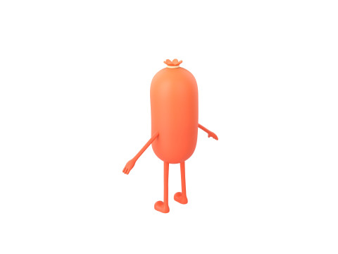 Character322 Sausage Guy 3D Модель