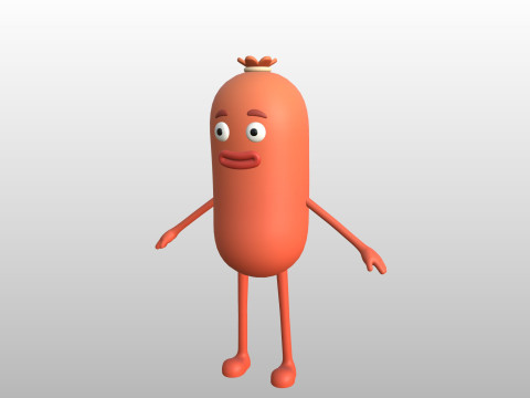 Character322 Sausage Guy 3D Модель