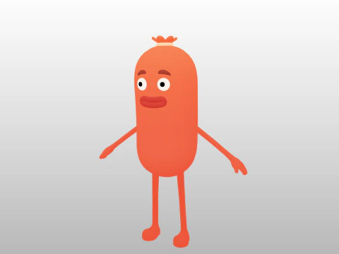 Character322 Sausage Guy 3D Model