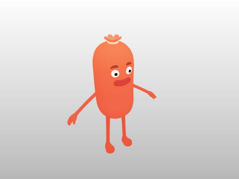 Character322 Sausage Guy 3D Модель