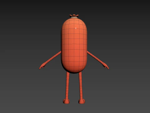 Character322 Sausage Guy 3D Model