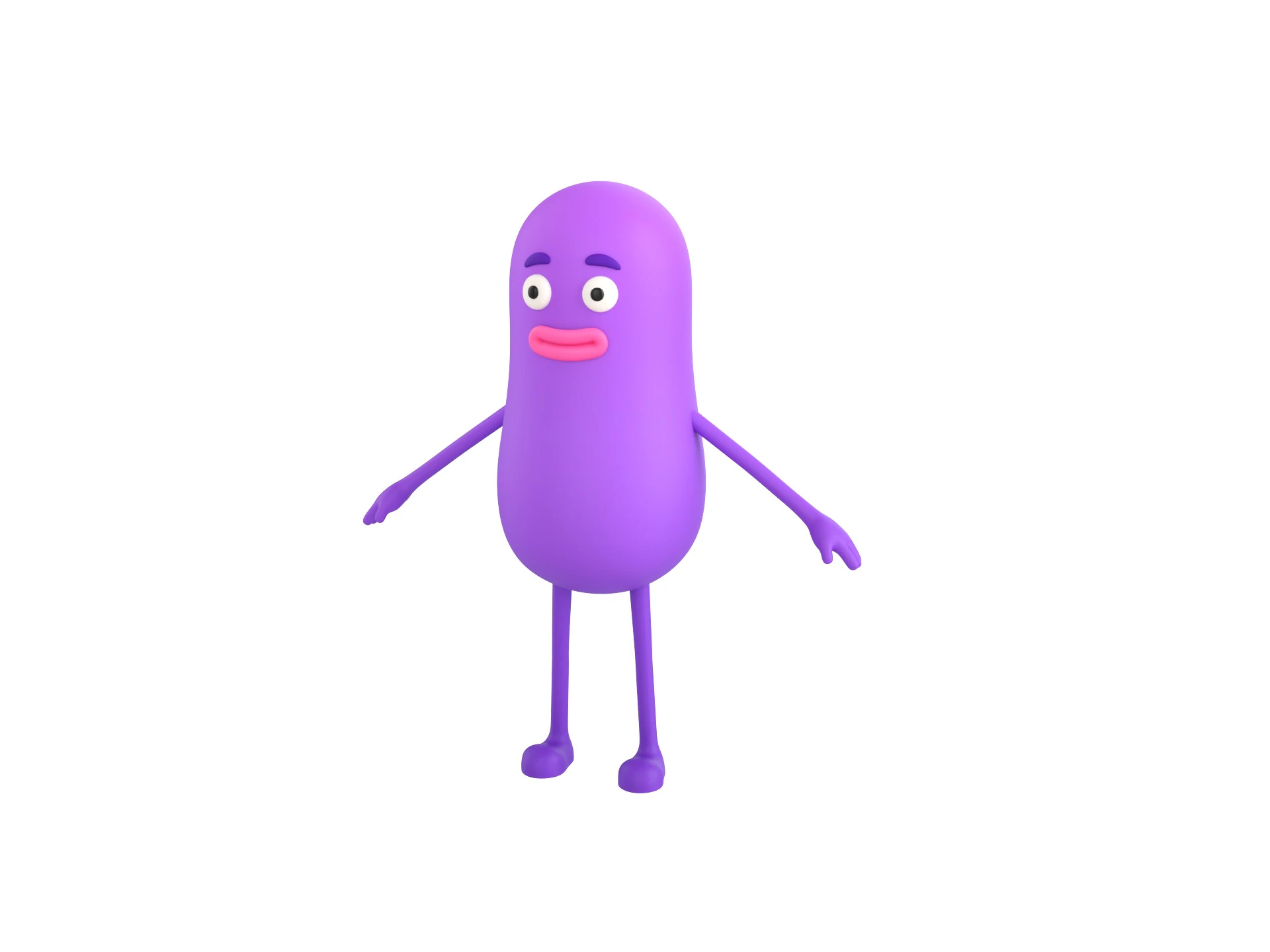 Character323 Purple Guy 3D Model .c4d .max .obj .3ds .fbx .stl .blend 