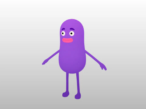 Character323 Purple Guy 3D Model