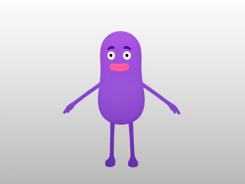 Character323 Purple Guy 3D Model