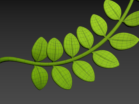 Prop310 Leaves Branch 3D 模型