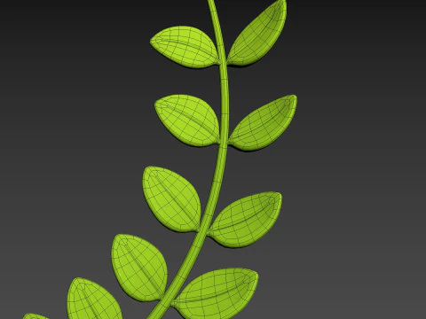 Prop310 Leaves Branch 3D Model