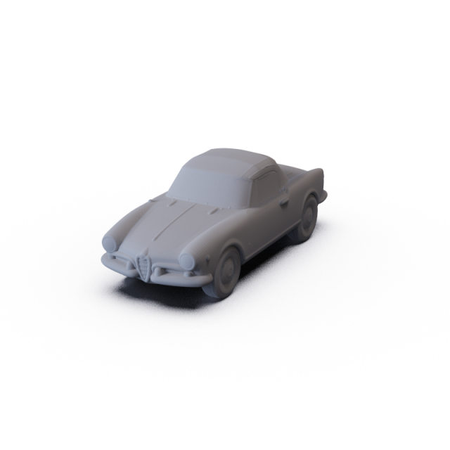 Alfa-Romeo Giulietta Spider 1955 PRE-SUPPORTED 3D Model .c4d .max .obj .3ds .fbx .stl .blend 