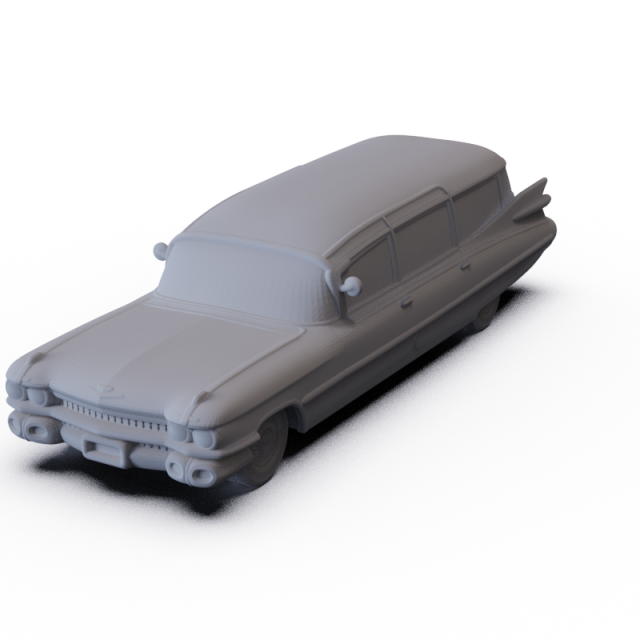 Cadillac Ambulance Miller-Meteor 1959 PRE-SUPPORTED Model 3D .c4d .max .obj .3ds .fbx .stl .blend 