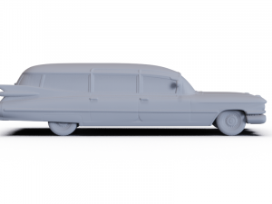 Cadillac Ambulance Miller-Meteor 1959 PRE-SUPPORTED Model 3D