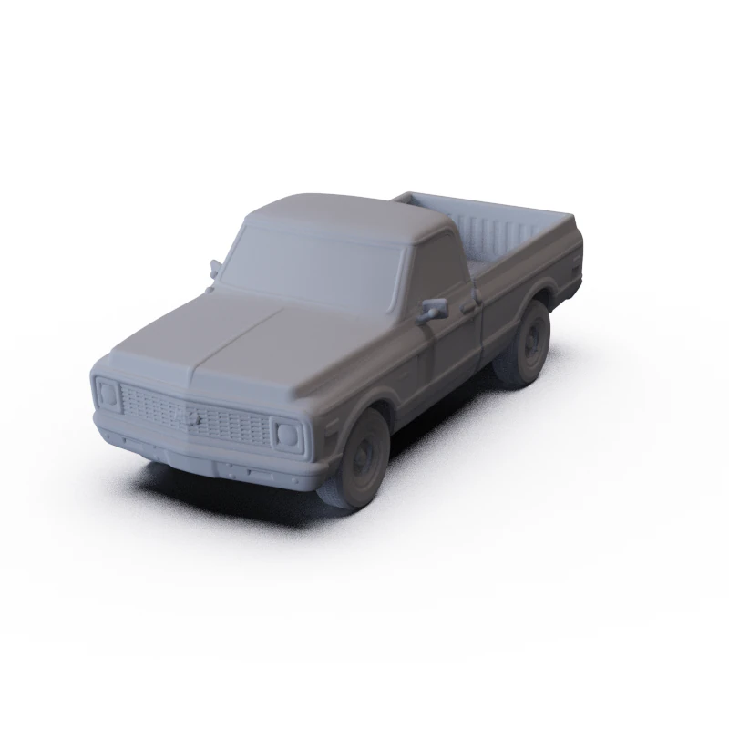 Chevrolet C10 Cheyenne Pickup 1971 PRE-SUPPORTED 3D Model .c4d .max .obj .3ds .fbx .stl .blend 