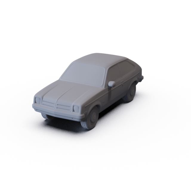 Chevrolet Chevette Coupe 1976 PRE-SUPPORTED 3D Model .c4d .max .obj .3ds .fbx .stl .blend 