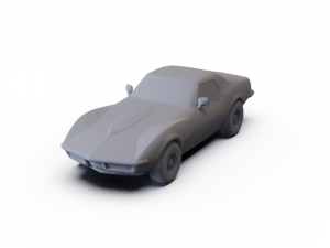 Chevrolet Corvette Convertible 1968 PRE-SUPPORTED 3D Model