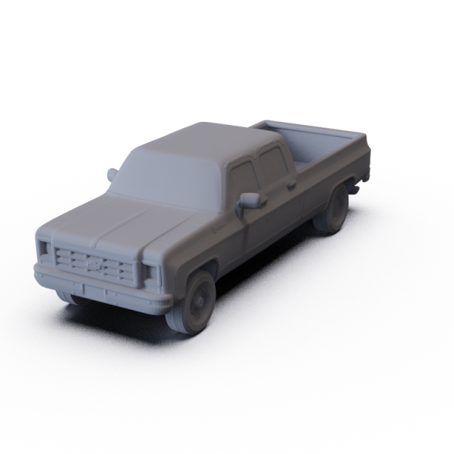 Chevrolet K30 CrewCab 1979 PRE-SUPPORTED 3D Model .c4d .max .obj .3ds .fbx .stl .blend 