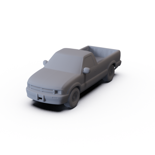 Chevrolet S10 SingleCab LongBed 1994 PRE-SUPPORTED 3D Model .c4d .max .obj .3ds .fbx .stl .blend 