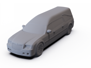 Chrysler 300C Hearse 2009 PRE-SUPPORTED 3D मॉडल