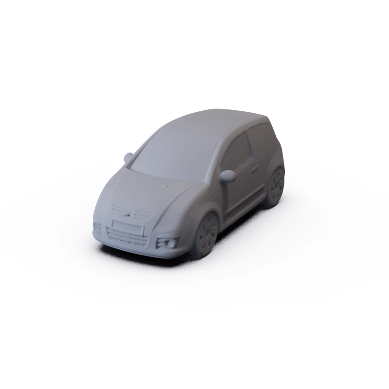 Citroen C2 2009 PRE-SUPPORTED 3D Model .c4d .max .obj .3ds .fbx .stl .blend