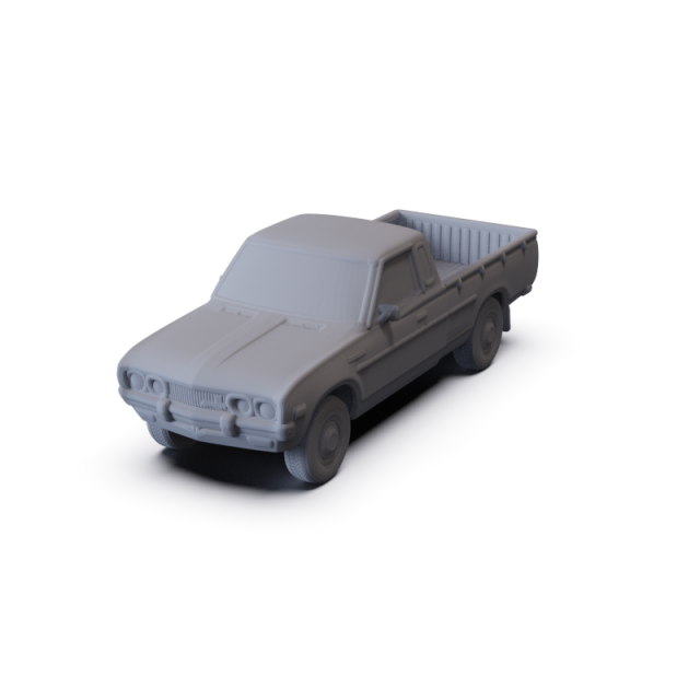 Datsun 620 KingCab 1977 PRE-SUPPORTED 3D Model .c4d .max .obj .3ds .fbx .stl .blend 