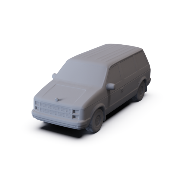 Dodge Caravan 1984 PRE-SUPPORTED Modello 3D .c4d .max .obj .3ds .fbx .stl .blend 