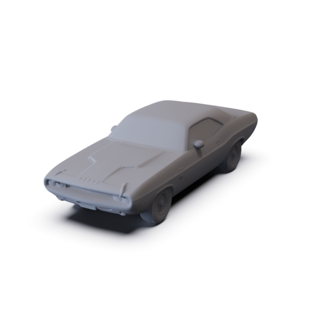 Dodge Challenger 1970 PRE-SUPPORTED 3D Модель .c4d .max .obj .3ds .fbx .stl .blend 