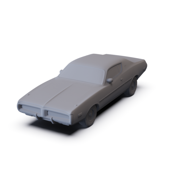 Dodge Charger 1972 PRE-SUPPORTED Modello 3D .c4d .max .obj .3ds .fbx .stl .blend 