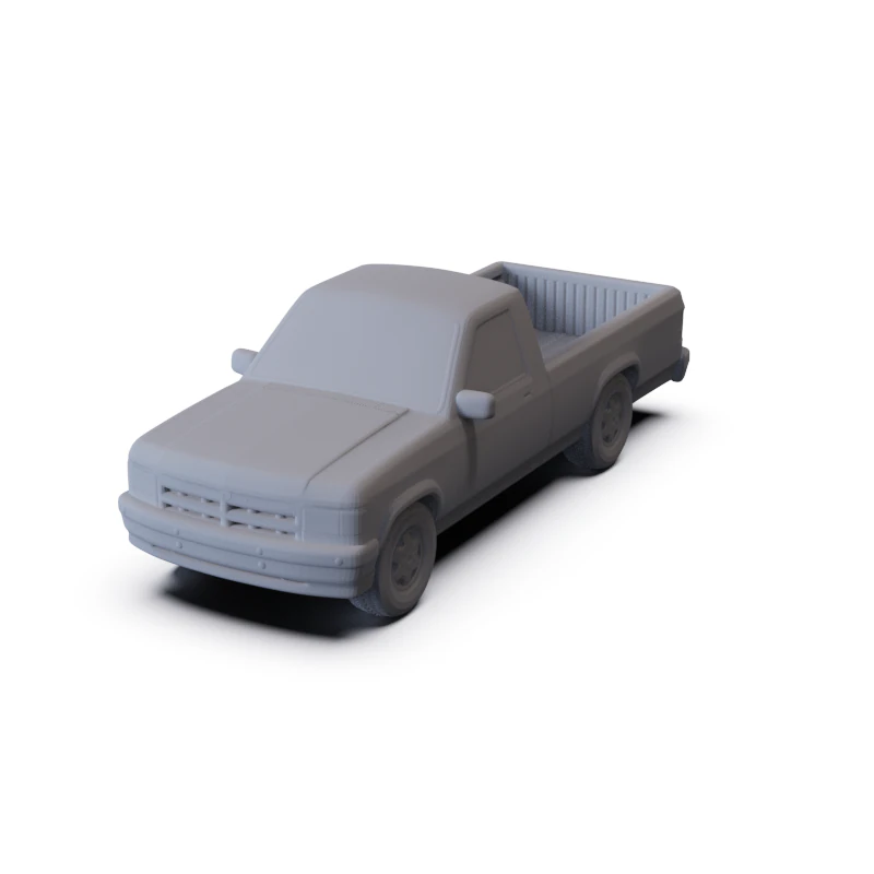 Dodge Dakota RegularCab 1991 PRE-SUPPORTED 3D Model .c4d .max .obj .3ds .fbx .stl .blend 