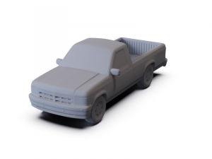 Dodge Dakota RegularCab 1991 PRE-SUPPORTED 3D Model