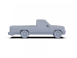 Dodge Dakota RegularCab 1991 PRE-SUPPORTED Model 3D
