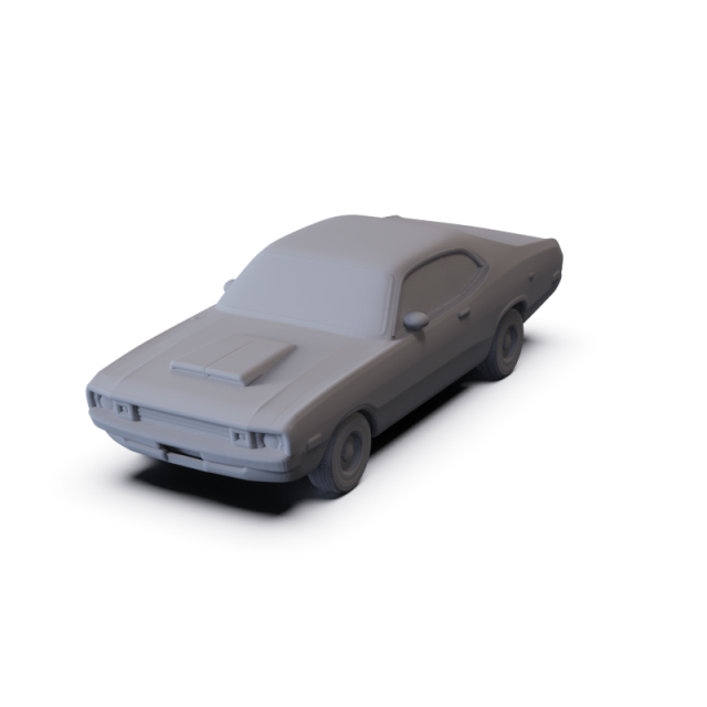 Dodge Demon 340 1972 PRE-SUPPORTED 3D Model .c4d .max .obj .3ds .fbx .stl .blend 