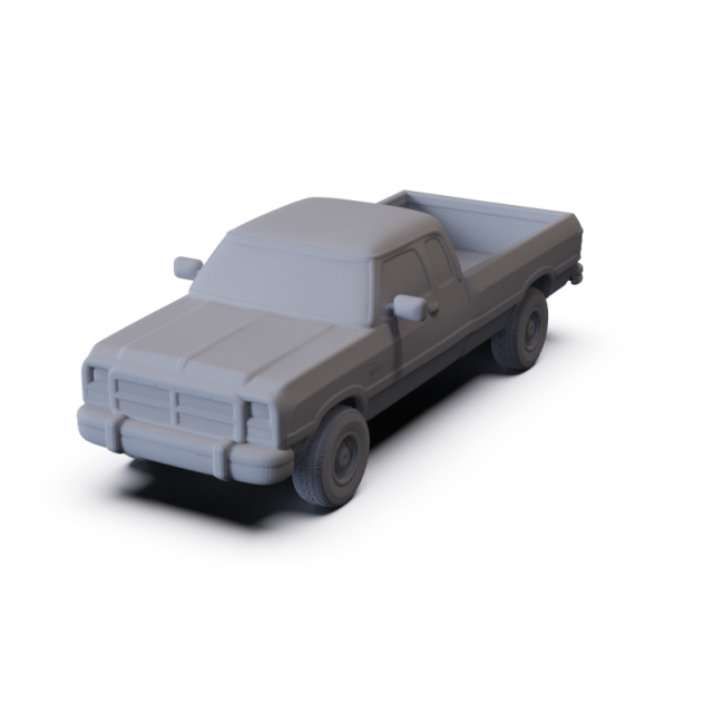 Dodge Ram ClubCab 1991 PRE-SUPPORTED Modello 3D .c4d .max .obj .3ds .fbx .stl .blend 